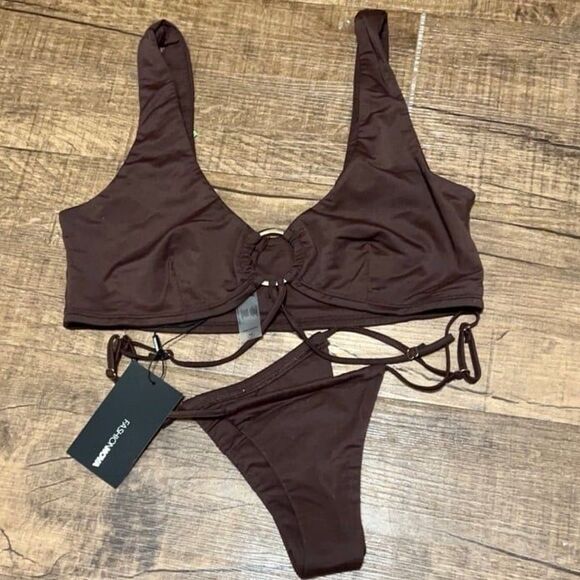 NWT Chocolate brown bikini set - Picture 2 of 2